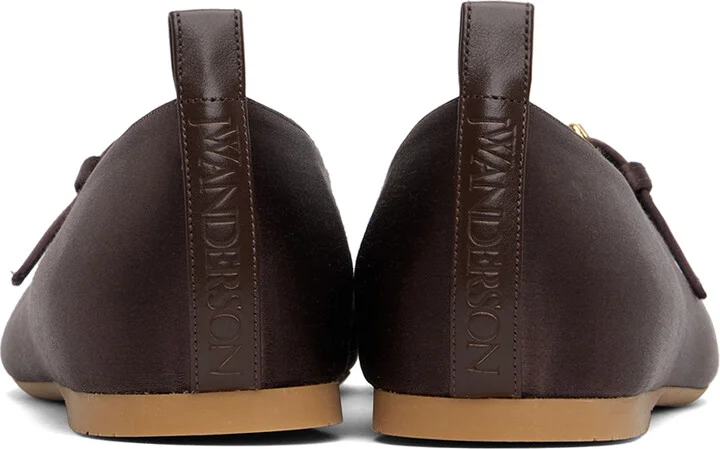 JW Anderson Brown Satin Ballerina Flats - Image 2