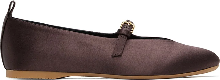 JW Anderson Brown Satin Ballerina Flats