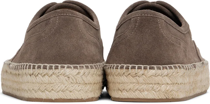 JW Anderson Brown Suede Lace-Front Platform Espadrilles - Image 2