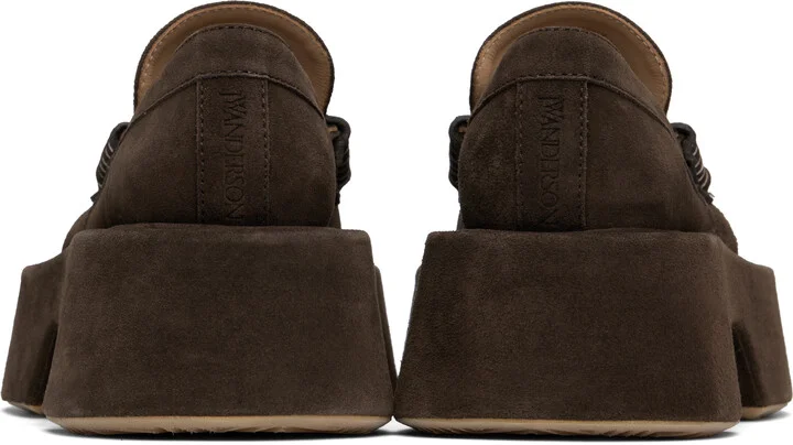 JW Anderson Brown Suede Platform Loafers - Image 2