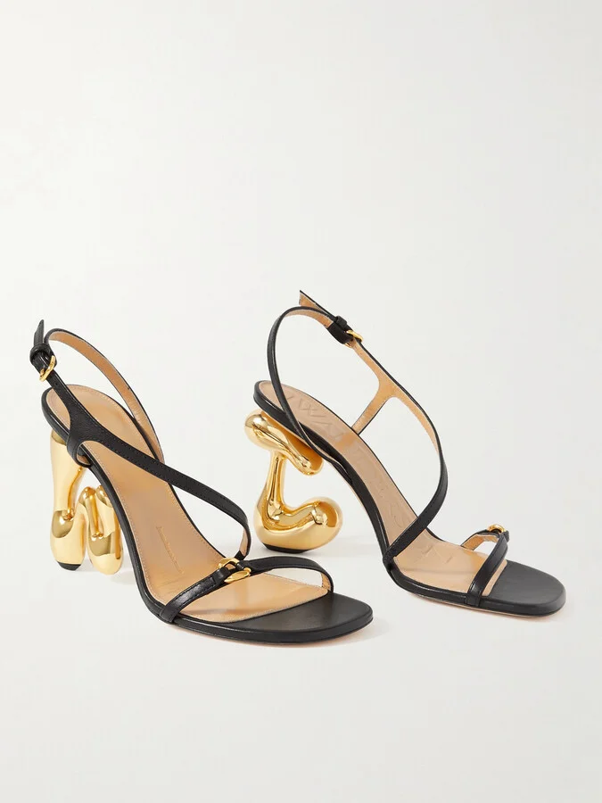 JW Anderson - Bubble Heel Leather Slingback Sandals - Black