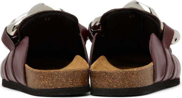 JW Anderson Burgundy Chain Loafers - Image 2