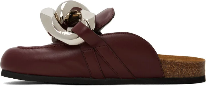 JW Anderson Burgundy Chain Loafers - Image 3