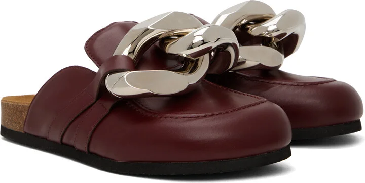 JW Anderson Burgundy Chain Loafers - Image 4