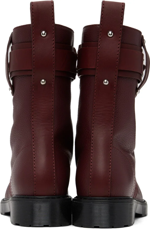 JW Anderson Burgundy Punk Boots - Image 2