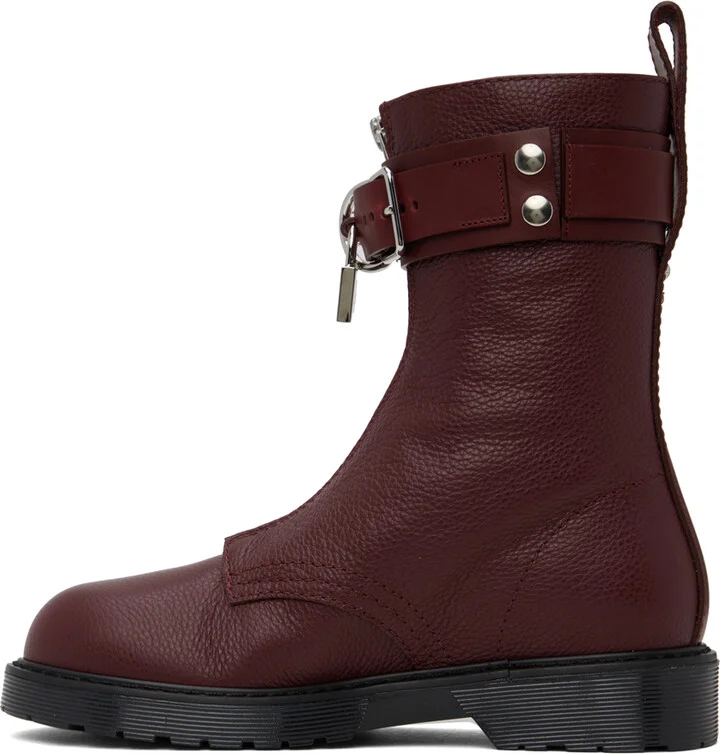 JW Anderson Burgundy Punk Boots - Image 3