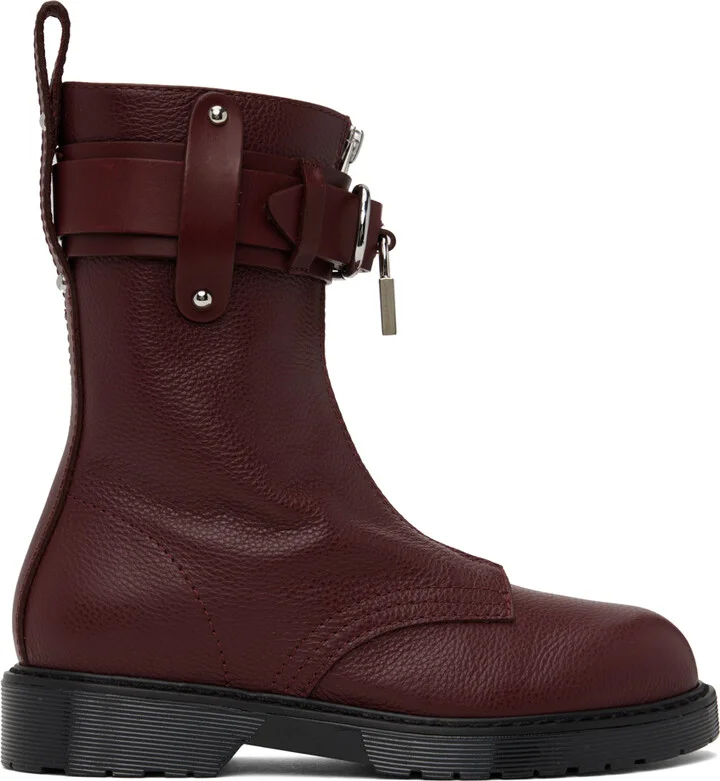 JW Anderson Burgundy Punk Boots