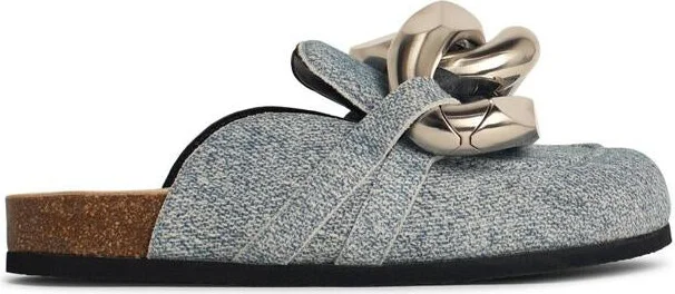 JW Anderson 'Chain' Blue Denim Slippers