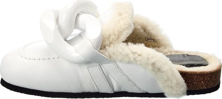 Jw Anderson Chain Shearling & Leather Mule - Image 2