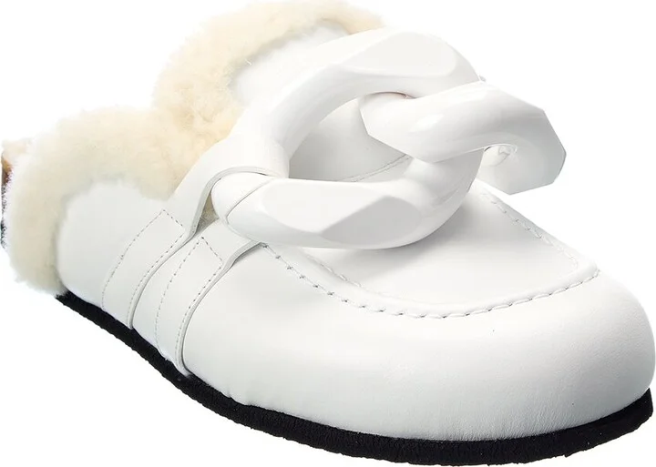 Jw Anderson Chain Shearling & Leather Mule