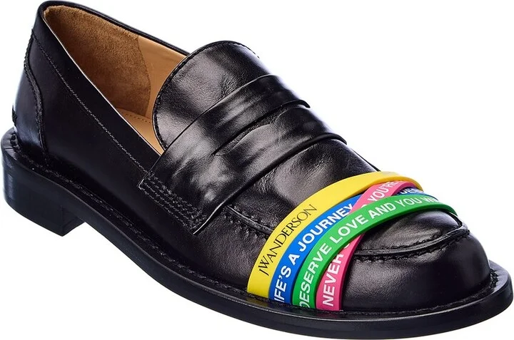Jw Anderson Elastic Straps Leather Loafer