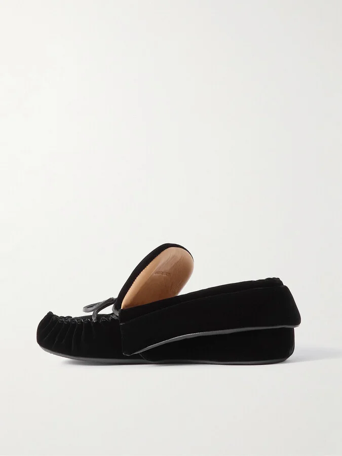 JW Anderson - Embellished Suede Loafers - Black - Image 3