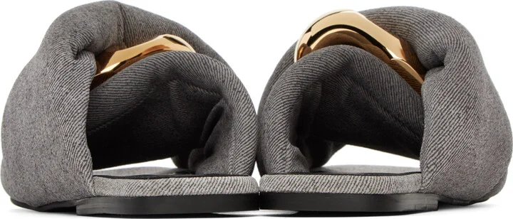 JW Anderson Gray Chain Twist Leather Sandals - Image 2
