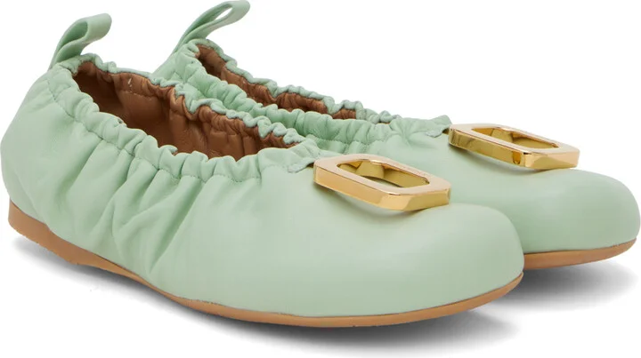 JW Anderson Green JWA Puller Leather Ballerina Flats - Image 4
