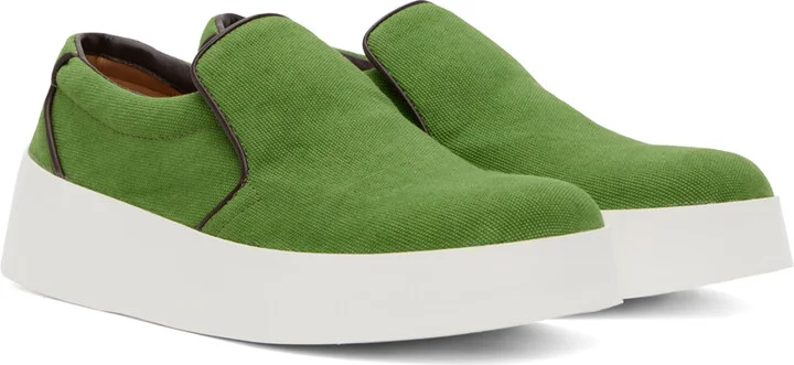 JW Anderson Green Slip-Ons Sneakers - Image 4