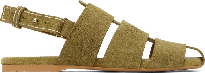 JW Anderson Green Suede Fisherman Sandals