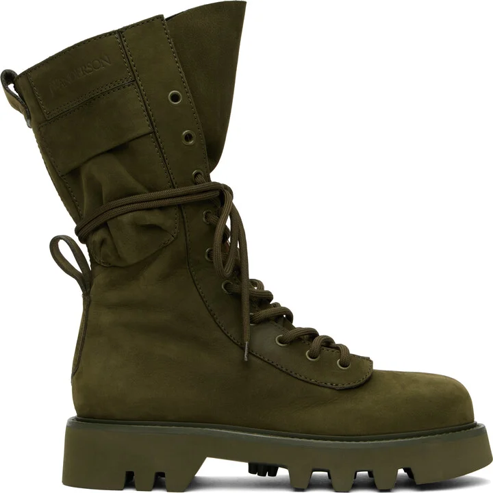 JW Anderson Khaki Combat Leather Boots