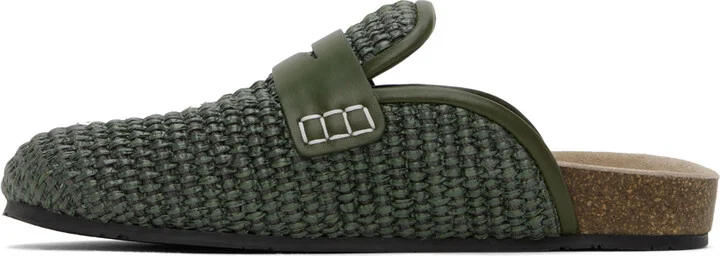 JW Anderson Khaki Raffia Loafers - Image 3