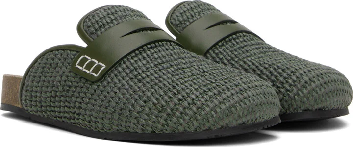 JW Anderson Khaki Raffia Loafers - Image 4