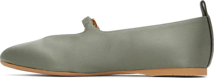 JW Anderson Khaki Satin Ballerina Flats - Image 3