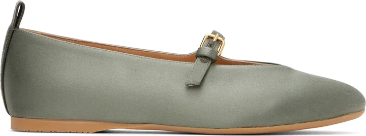 JW Anderson Khaki Satin Ballerina Flats
