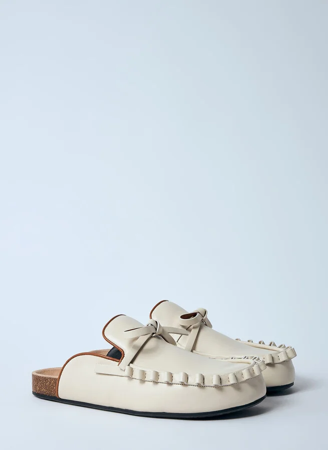 JW Anderson Leather Ruffle Mules - Woman Mules White Eu - 36 - Image 2