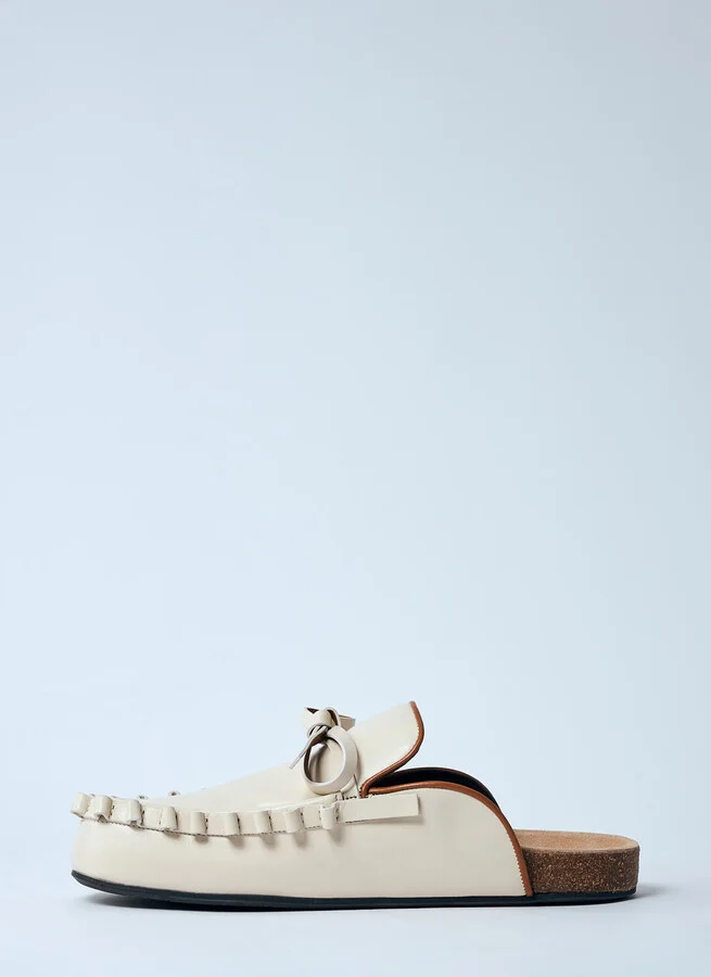 JW Anderson Leather Ruffle Mules - Woman Mules White Eu - 36 - Image 4