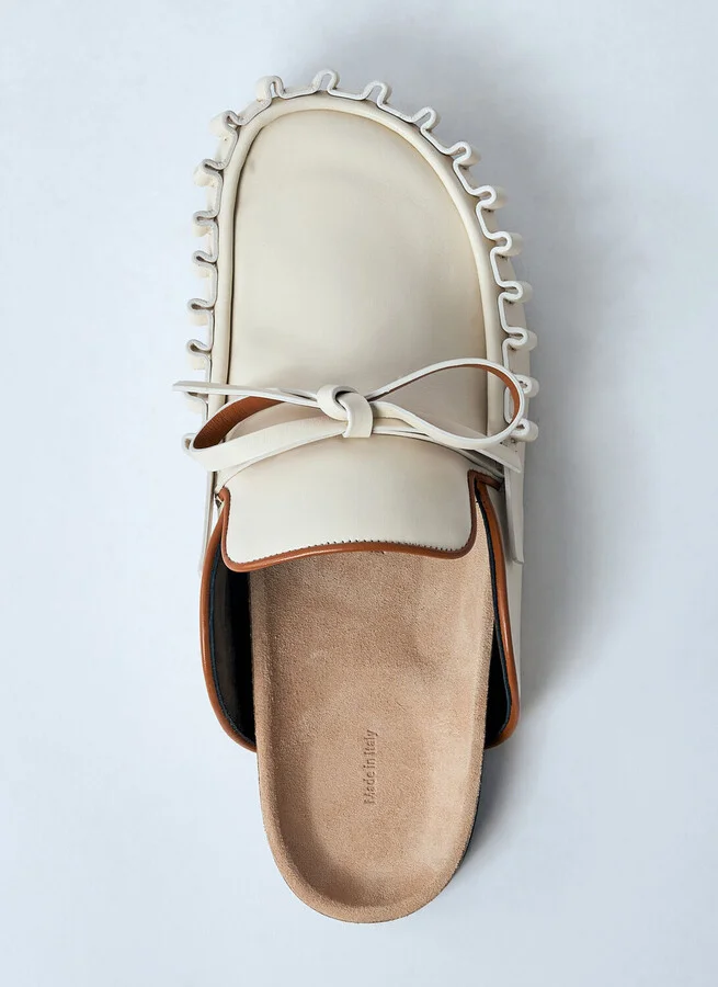 JW Anderson Leather Ruffle Mules - Woman Mules White Eu - 36 - Image 6