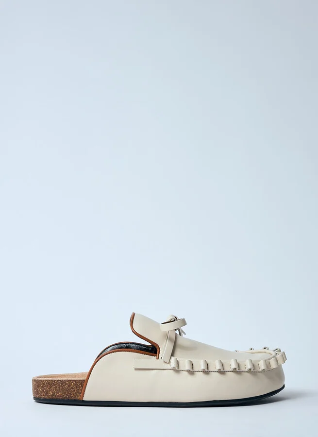JW Anderson Leather Ruffle Mules - Woman Mules White Eu - 36