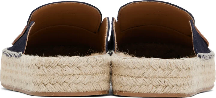 JW Anderson Navy Espadrille Loafer Mules - Image 2