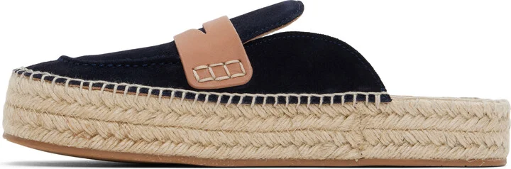 JW Anderson Navy Espadrille Loafer Mules - Image 3
