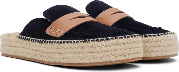 JW Anderson Navy Espadrille Loafer Mules - Image 4