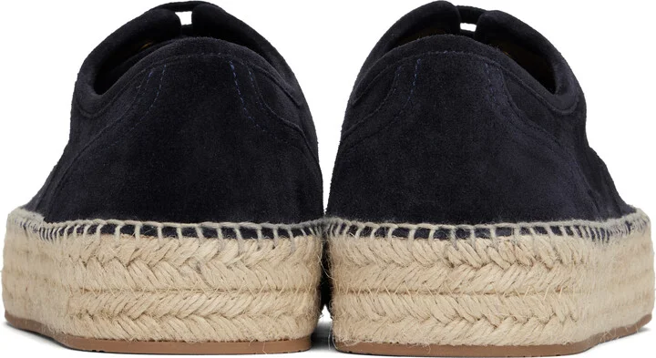 JW Anderson Navy Suede Lace-Front Platform Espadrilles - Image 2