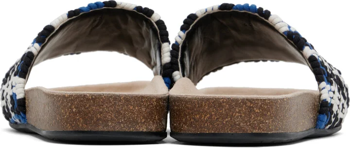 JW Anderson Navy & White Check Sandals - Image 2
