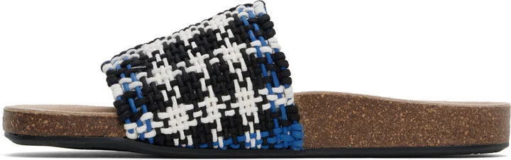 JW Anderson Navy & White Check Sandals - Image 3