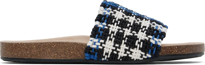 JW Anderson Navy & White Check Sandals