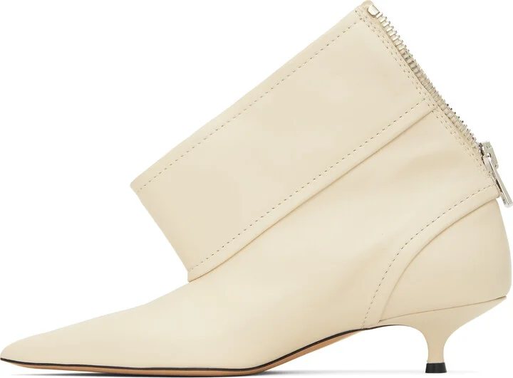 JW Anderson Off-White Biker Kitten Boots - Image 3
