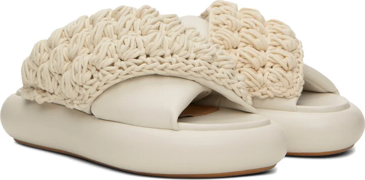 JW Anderson Off-White Platform Crochet Sandals - Image 4