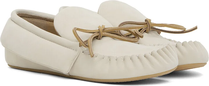 JW Anderson Off-White Suede Moc Loafers - Image 4
