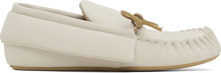 JW Anderson Off-White Suede Moc Loafers