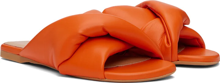 JW Anderson Orange Twist Flat Sandals - Image 4