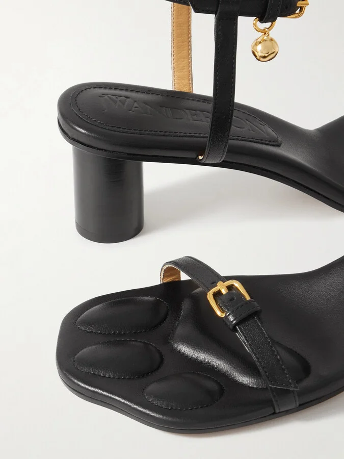 JW Anderson - Paw Embellished Leather Sandals - Black - Image 4