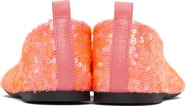JW Anderson Pink All-Over Sequin Ballerina Flats - Image 2
