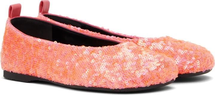 JW Anderson Pink All-Over Sequin Ballerina Flats - Image 4