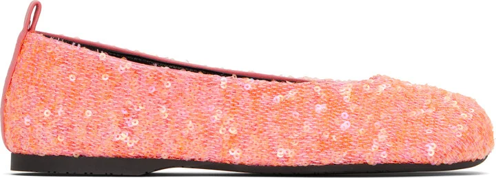 JW Anderson Pink All-Over Sequin Ballerina Flats