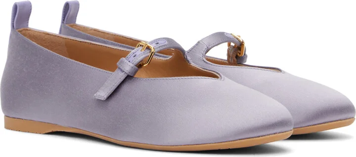 JW Anderson Purple Satin Ballerina Flats - Image 4