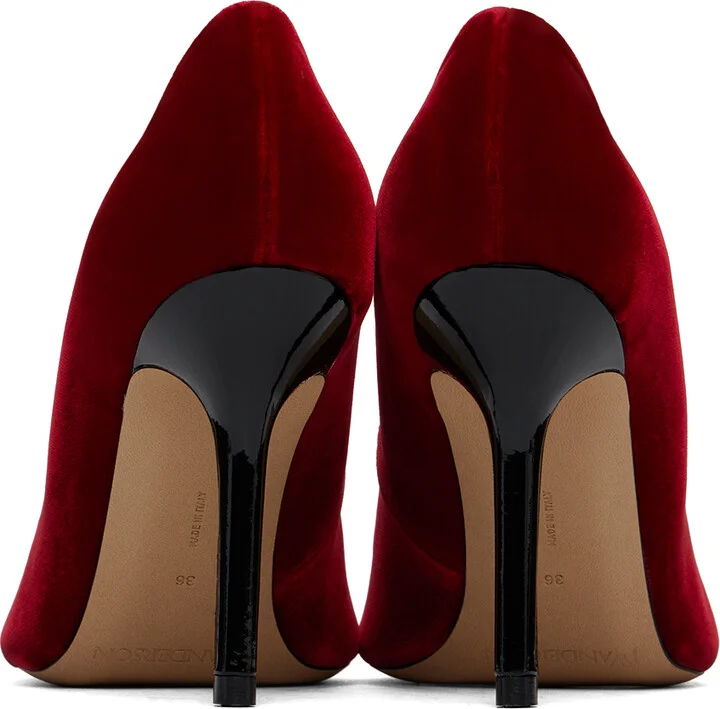 JW Anderson Red Velvet Heels - Image 2