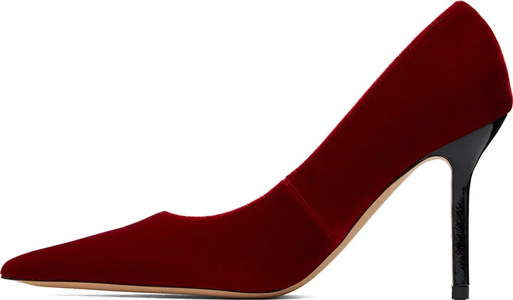 JW Anderson Red Velvet Heels - Image 3