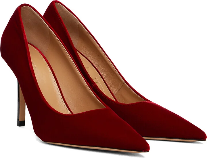 JW Anderson Red Velvet Heels - Image 4