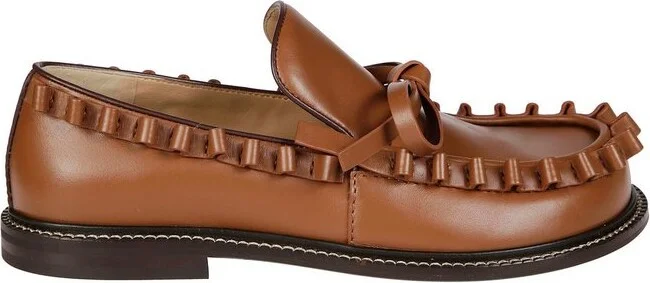 JW Anderson Ruffled-Trim Lace-Up Loafers